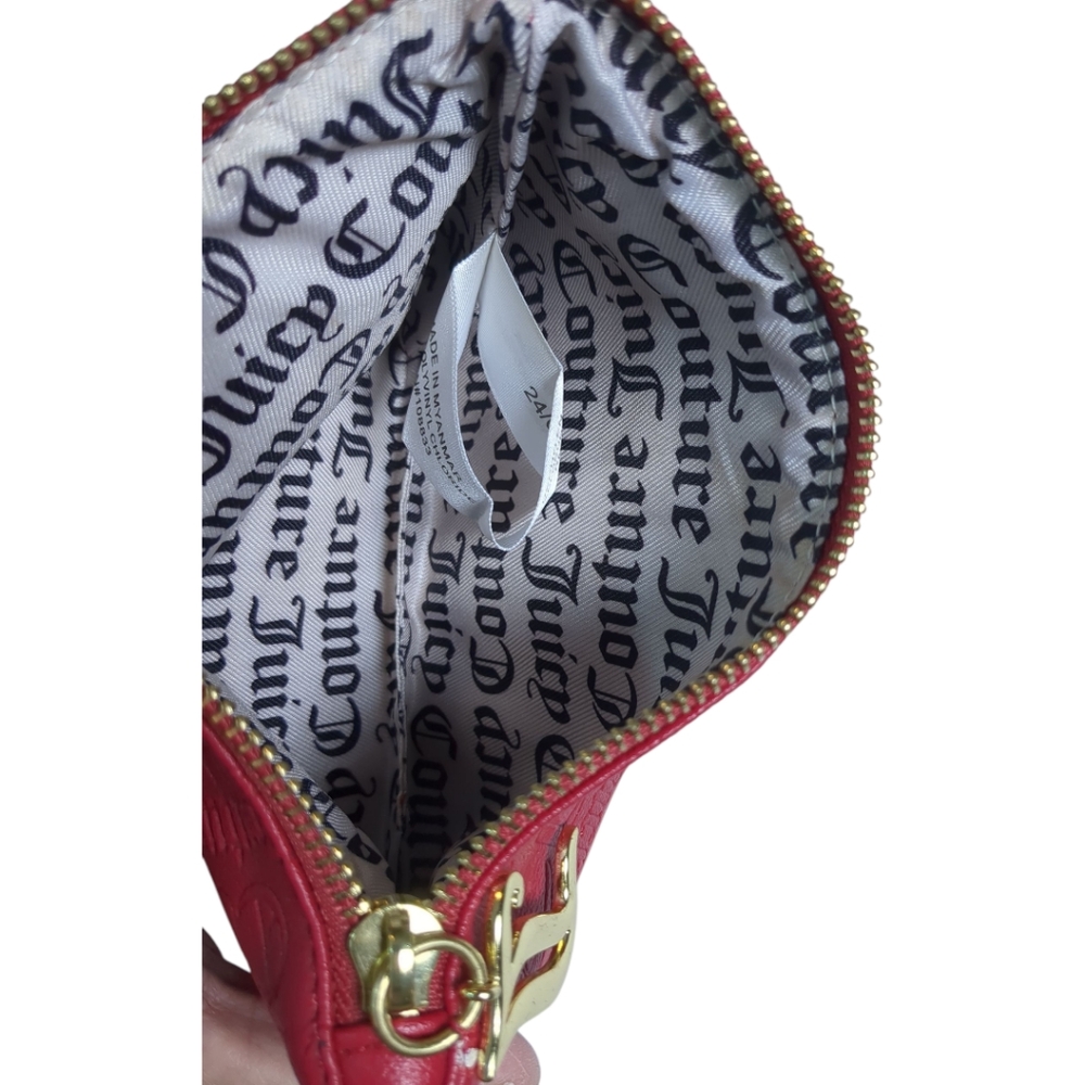 JUICY COUTURE Red Signature Cosmetic Bag/ Small Zip Bag - Picture 5 of 5